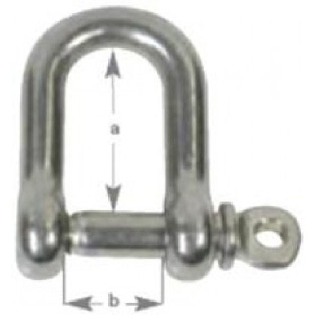 Stainless Steel 'D' Shackle 12mm (1/2") (161012)