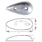 Anode Teardrop With Holes 132x52x25mm (191050)