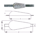Anode Teardrop With Strap 206x75x40mm (191064)