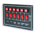 Horizontal Illuminated 6 Switch Panel - Black Alloy (114012)